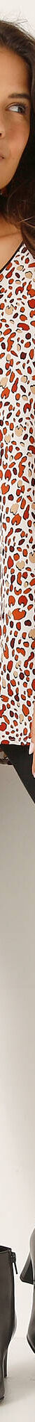 Tunique imprimé minimaliste, crêpe (écru / brique) Tunique imprimé minimaliste, crêpe (écru / brique)